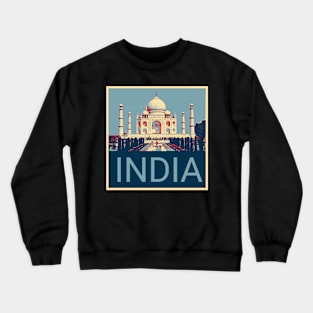 India in Shepard Fairey style design Crewneck Sweatshirt